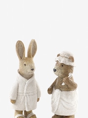 Set of 2 Natural Bertie Bear and Rosie Rabbit Spa Ornaments - Image 2 of 2