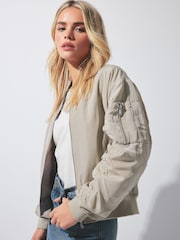 PixieGirl Petite Natural Bomber Jacket - Image 1 of 4