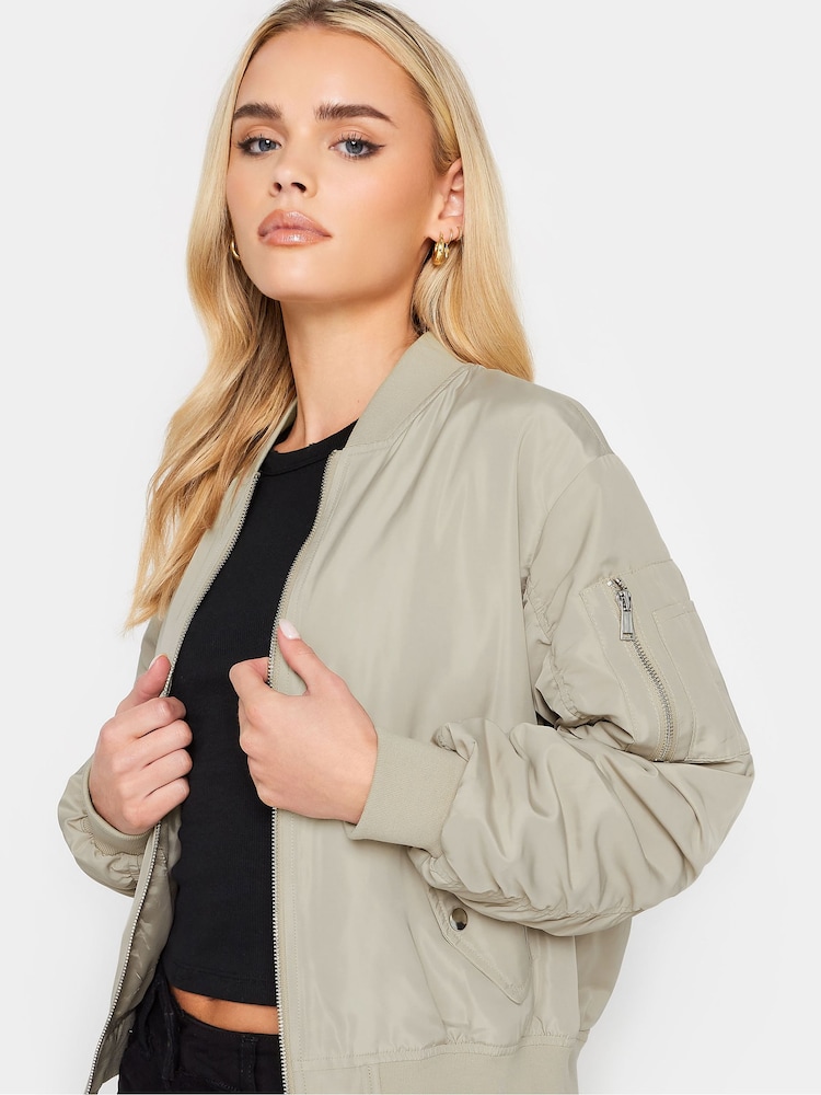 PixieGirl Petite Natural Bomber Jacket - Image 4 of 4 PixieGirl Petite Natural Bomber Jacket - Image 4 of 4