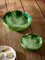 Green Cabbage Serveware Set of 2 Bowls - Image 1 of 4