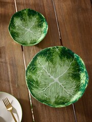 Green Cabbage Serveware Set of 2 Bowls - Image 3 of 4