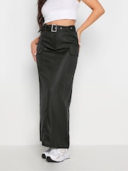 PixieGirl Petite Black Belted Utility Maxi Skirt - Image 1 of 5