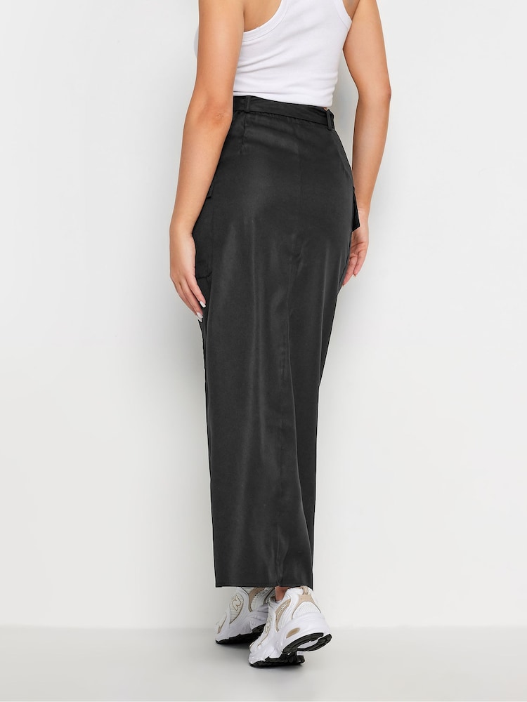 PixieGirl Petite Black Belted Utility Maxi Skirt - Image 2 of 5