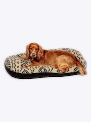 Danish Designs Cream Fleece Geometric Quilted Mattress Dog Bed - Image 1 of 4