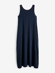 Navy Blue 100% Cotton Sleeveless Jersey Dress - Image 4 of 5