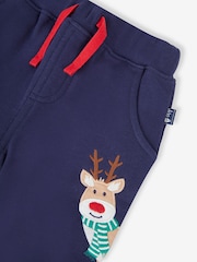 Bleu Noël bleu marine - Pantalon de jogging JoJo Maman Bébé appliqué avec animal dans la poche - Image 2 de 4