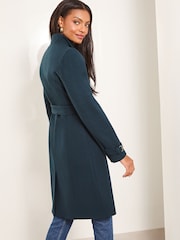 Lipsy Blue Asymmetrical Belted Coat - Image 4 of 4