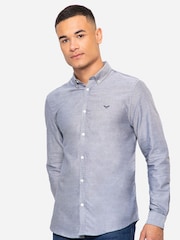 Threadbare Light Grey Oxford Long Sleeve Shirt - Image 1 of 4
