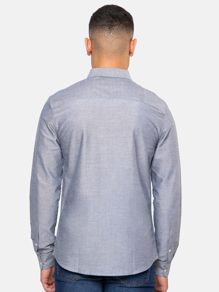 Threadbare Light Grey Oxford Long Sleeve Shirt - Image 2 of 4