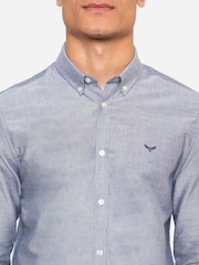 Threadbare Light Grey Oxford Long Sleeve Shirt - Image 4 of 4
