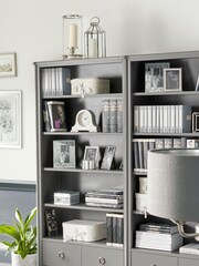 Laura Ashley Pale Charcoal Henshaw 2 Drawer Single Bookcase - Image 1 of 5