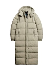 Superdry LIght Green Ripstop Longline Puffer Jacket - Image 1 of 7