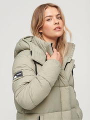 Superdry LIght Green Ripstop Longline Puffer Jacket - Image 4 of 7