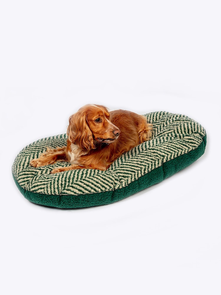 Danish Designs Green Fleece Herringbone Quilted Mattress Dog Bed - Image 1 of 4