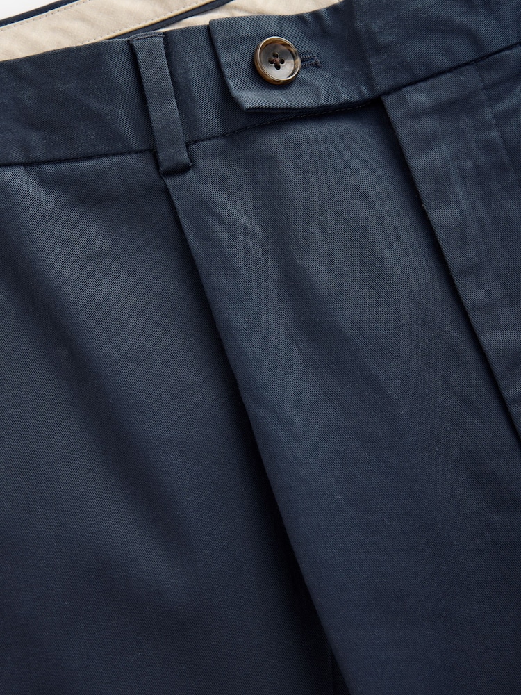 Navy Blue Elasticated Waist TENCEL™ Blend Stretch Chino Trousers - Image 5 of 8
