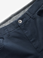 Navy Blue Straight Fit Printed Soft Touch Stretch Denim Jeans Style Trousers - Image 10 of 10