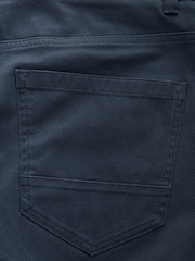 Navy Blue Straight Fit Printed Soft Touch Stretch Denim Jeans Style Trousers - Image 9 of 10