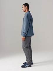 Gris antracita - Pantalones rectos estilo vaqueros en denim elástico suave al tacto con estampado - Imagen 3 de 10