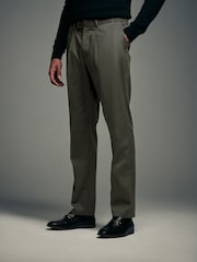 Khaki Green Elasticated Waist TENCEL™ Blend Stretch Chino Trousers - Image 1 of 9