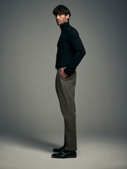 Khaki Green Elasticated Waist TENCEL™ Blend Stretch Chino Trousers - Image 3 of 9