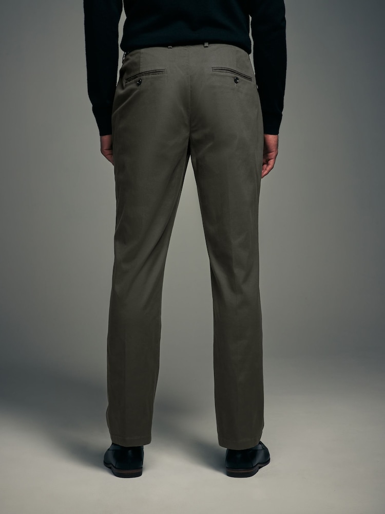 Khaki Green Elasticated Waist TENCEL™ Blend Stretch Chino Trousers - Image 4 of 9