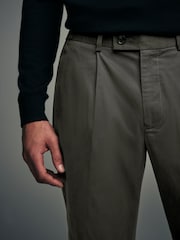 Khaki Green Elasticated Waist TENCEL™ Blend Stretch Chino Trousers - Image 5 of 9