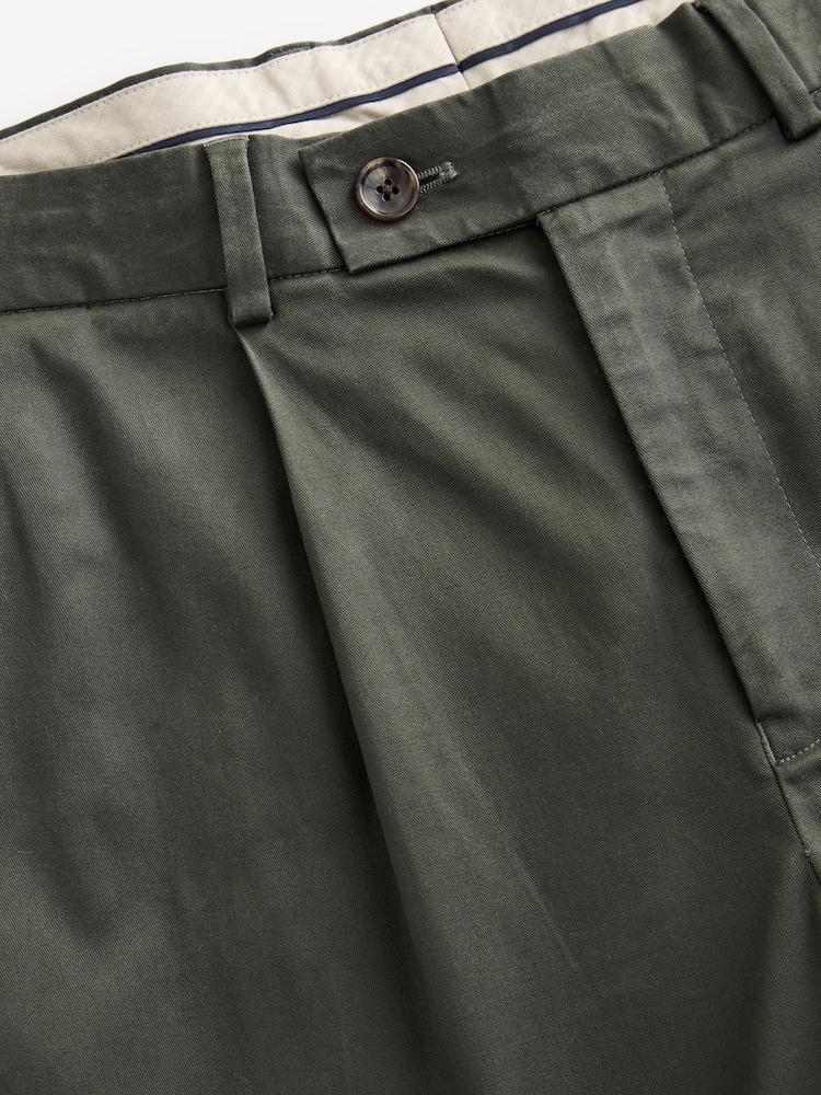 Khaki Green Elasticated Waist TENCEL™ Blend Stretch Chino Trousers - Image 7 of 9