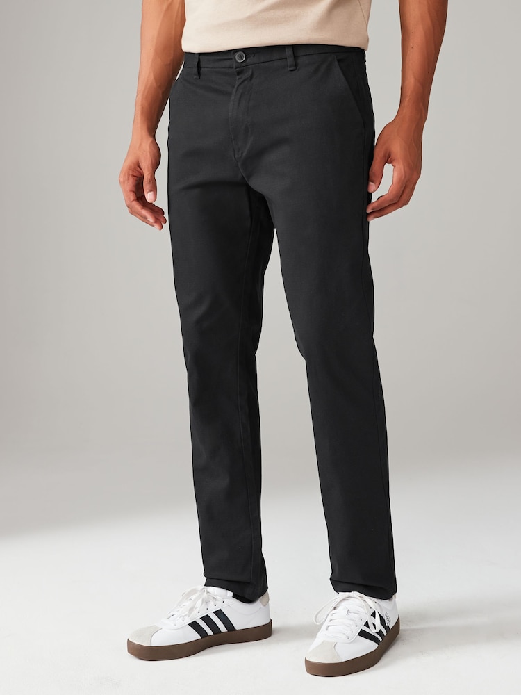 Negro - Corte slim - Pantalones chinos elásticos con diseño estampado suave al tacto - Imagen 1 de 10 Negro - Corte slim - Pantalones chinos elásticos con diseño estampado suave al tacto - Imagen 1 de 10