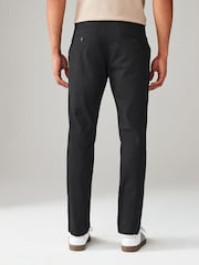 Black Slim Fit Stretch Printed Soft Touch Chino Trousers - Image 4 of 10