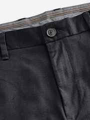 Black Slim Fit Stretch Printed Soft Touch Chino Trousers - Image 8 of 10