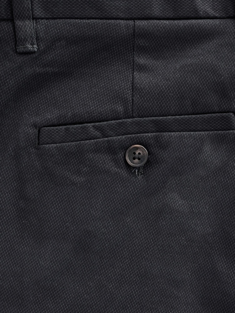 Black Slim Fit Stretch Printed Soft Touch Chino Trousers - Image 9 of 10