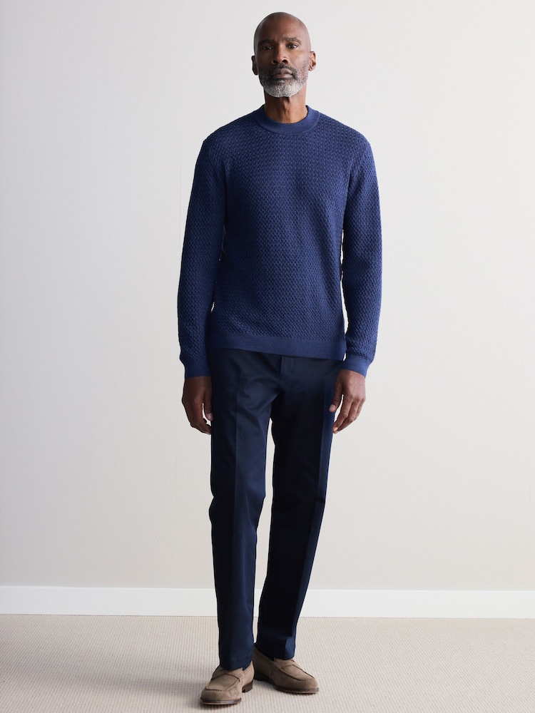 Mornarsko modra - Chino hlače Signature Emmetex Italian 100% Cotton - Slika 2 iz 5