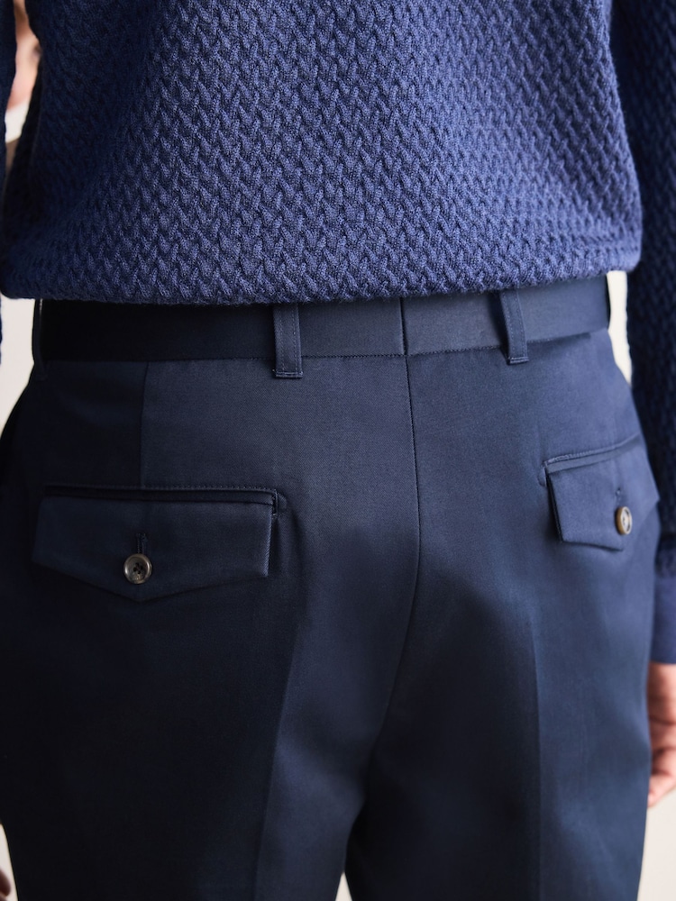 Mornarsko modra - Chino hlače Signature Emmetex Italian 100% Cotton - Slika 5 iz 5