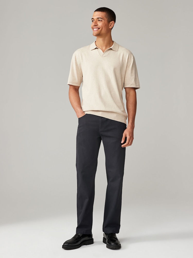 Negro - Pantalones rectos estilo vaqueros en denim elástico suave al tacto con estampado - Imagen 2 de 10