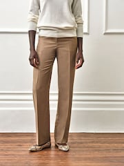 Pure Collection Camel High Waist Wide Leg Trousers - Image 1 of 4