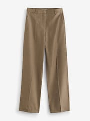 Pure Collection Camel High Waist Wide Leg Trousers - Image 4 of 4