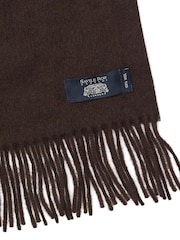 Savile Row Company Brown Virgin Wool Fringed Scarf - Image 2 of 3