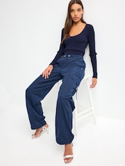 Marineblau/blau - Leichte Cargo-Hose - Bild 1 von 7
