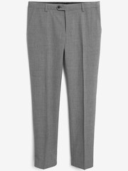 Light Grey Tailored Fit Wool Mix Textured Suit Trousers - Image 8 of 9