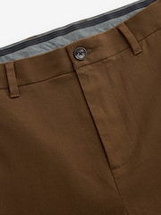Tan Brown Slim Fit Stretch Printed Soft Touch Chino Trousers - Image 7 of 8