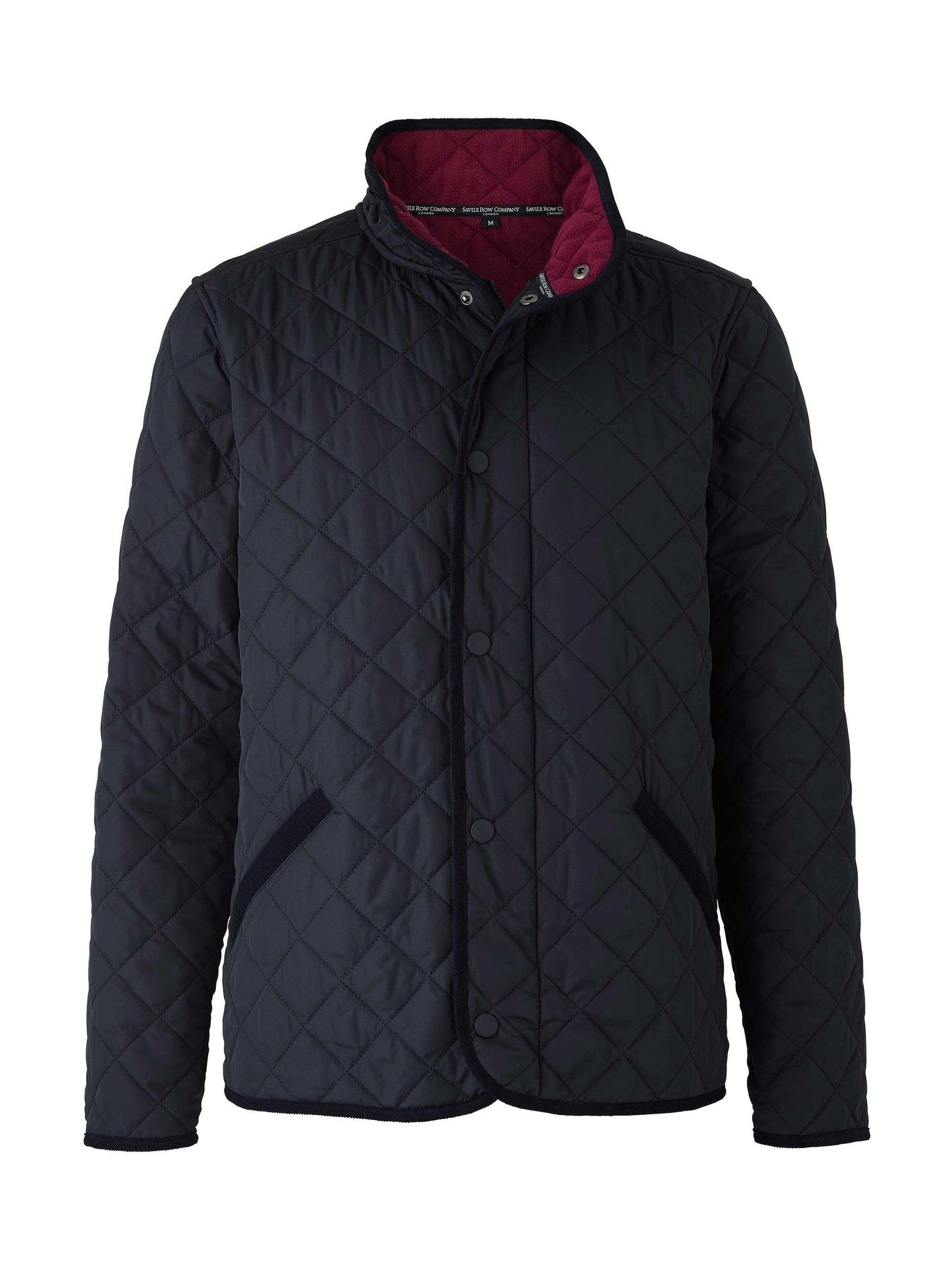 Buy Savile Row Company Blue Quilted Jacket With Corduroy Trim from the ...