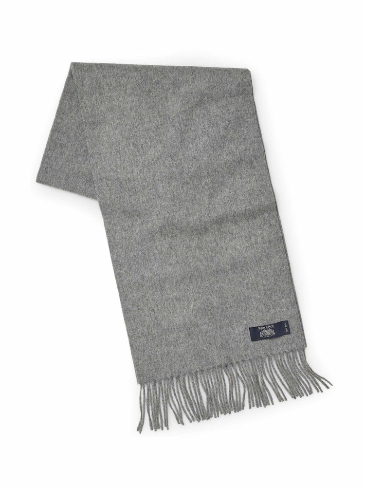 Savile Row Company Grey Virgin Wool Fringed Scarf - Image 1 of 3 Savile Row Company Grey Virgin Wool Fringed Scarf - Image 1 of 3