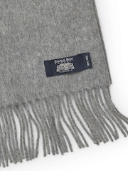 Savile Row Company Grey Virgin Wool Fringed Scarf - Image 2 of 3