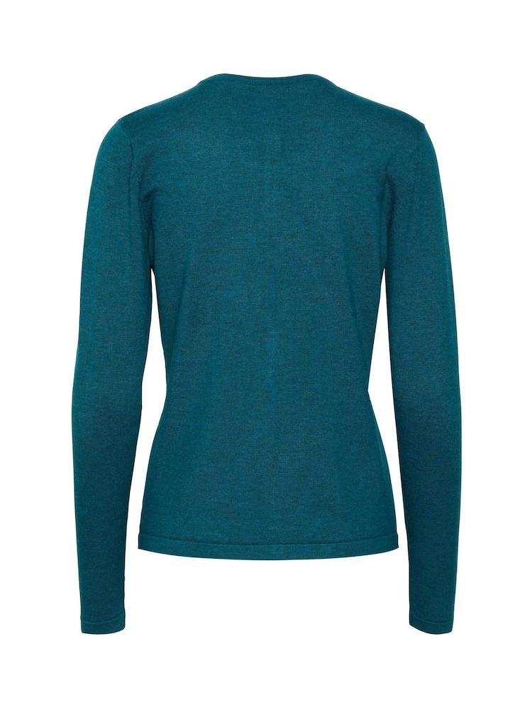 Saint Tropez Green Mila Round Neck Slim Fit Cardigan - Image 5 of 5 Saint Tropez Green Mila Round Neck Slim Fit Cardigan - Image 5 of 5
