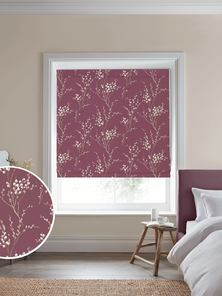 Laura Ashley Plum Pussy Willow Made To Measure Roman Blinds - Image 1 of 7 Laura Ashley Plum Pussy Willow Made To Measure Roman Blinds - Image 1 of 7
