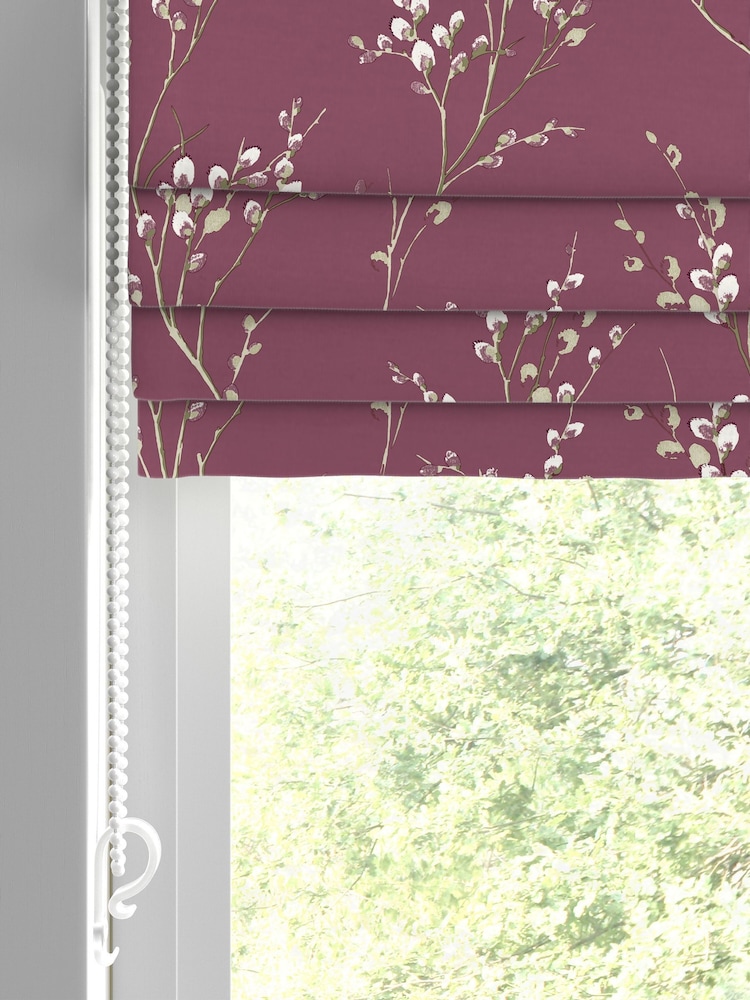 Laura Ashley Plum Pussy Willow Made To Measure Roman Blinds - Image 2 of 7 Laura Ashley Plum Pussy Willow Made To Measure Roman Blinds - Image 2 of 7
