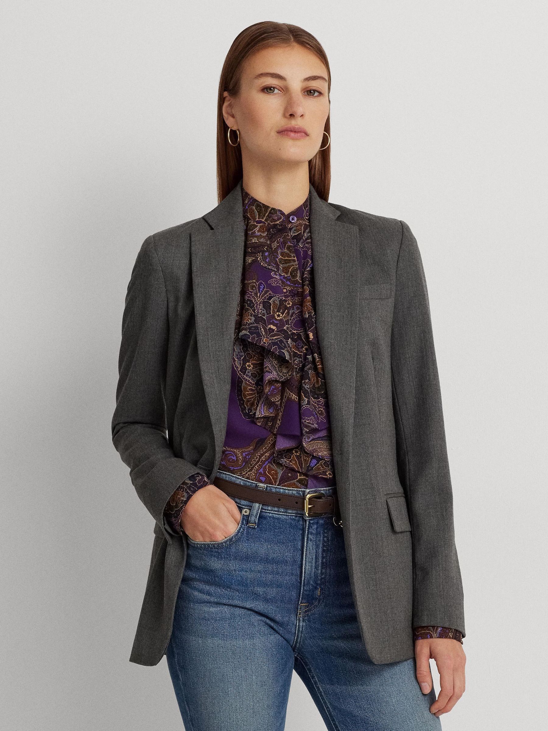 Buy Lauren Ralph Lauren Grey Wool Twill Blazer from Next Luxembourg