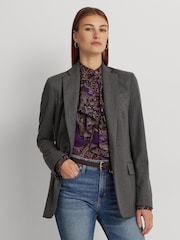 Lauren Ralph Lauren Grey Wool Twill Blazer - Image 1 of 9