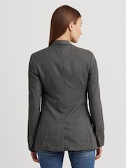 Lauren Ralph Lauren Grey Wool Twill Blazer - Image 3 of 9
