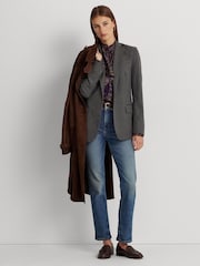 Lauren Ralph Lauren Grey Wool Twill Blazer - Image 4 of 9